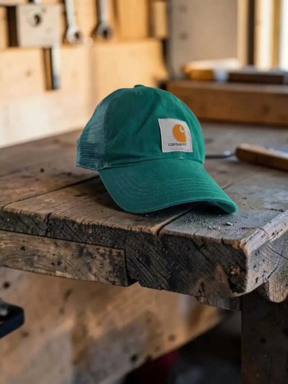 Carhartt AH0286 Mesh-Back Canvas Trucker Cap in Teal
